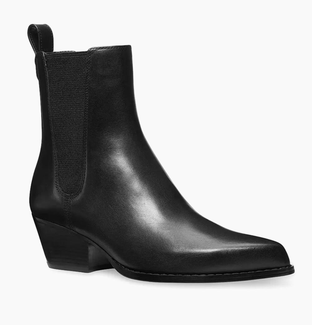 Michael Michael Kors Kinlee Black Leather Chelsea Booties size 9